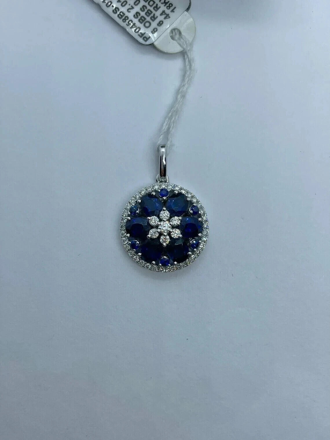 2Ct Lab Created Oval Blue Sapphire Pendant 14K White Gold Plated Free Chain