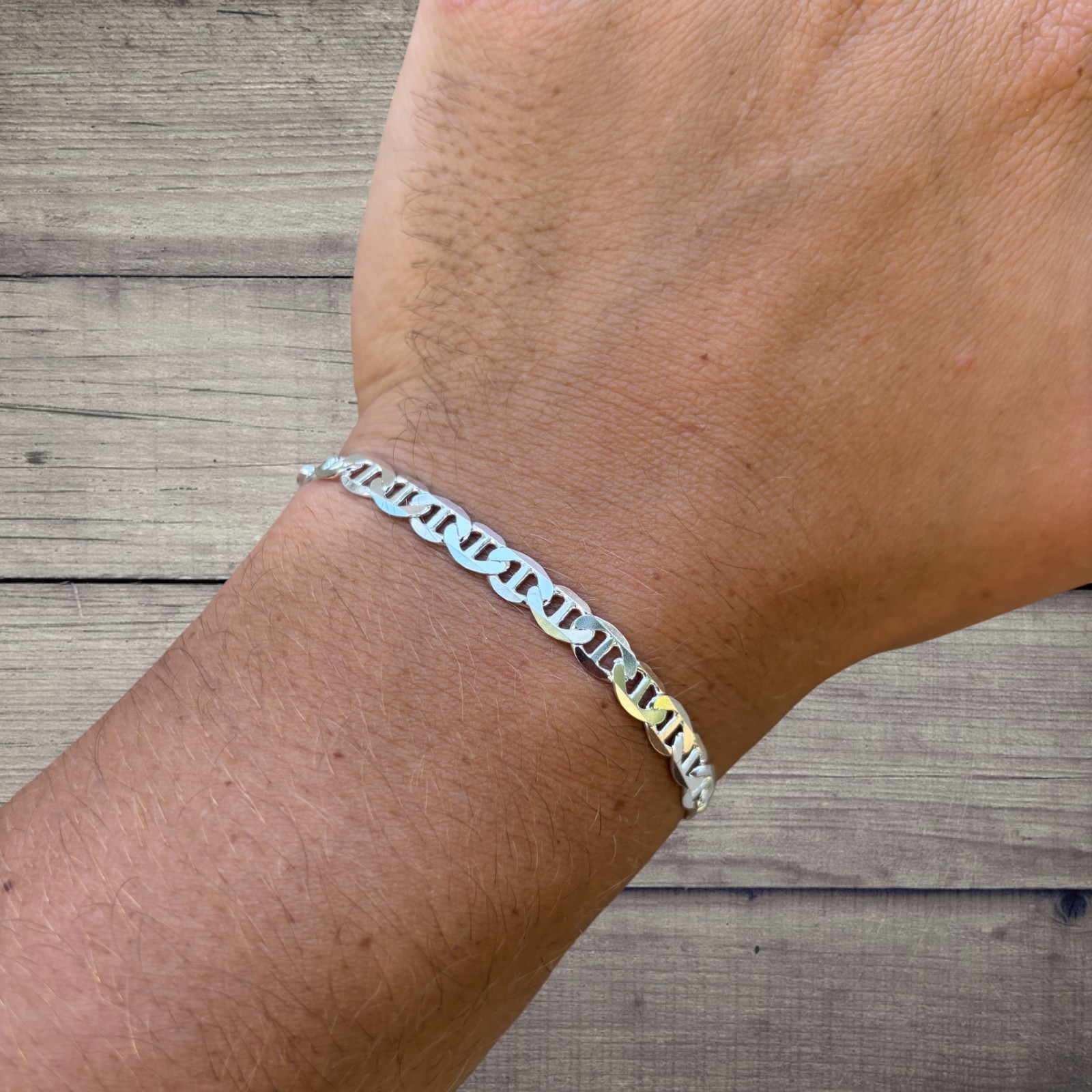 5mm Mariner Link Bracelet – Real Solid 925 Sterling Silver Or 14k Gold Vermeil