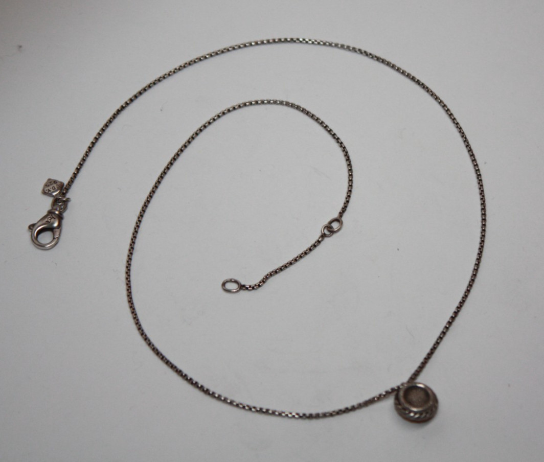 David Yurman Sterling Silver Chatelaine Gold Dome Pendant Necklace 17″ [075GRA]