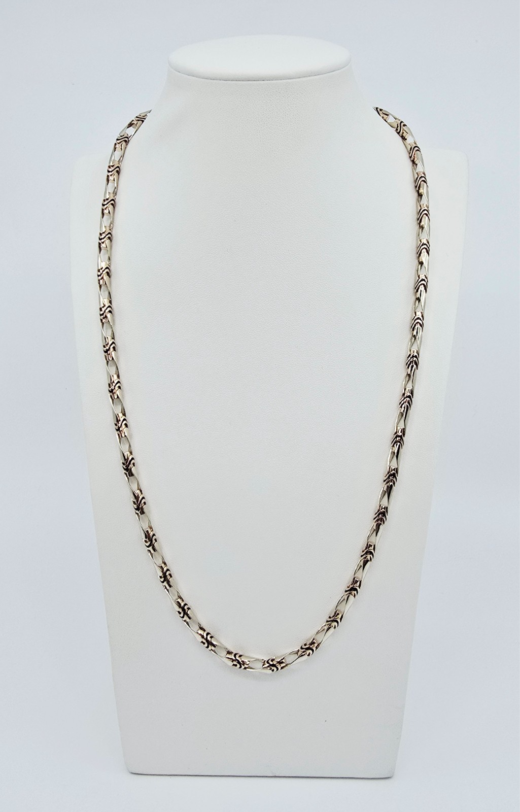 Fancy 14K Two Tone Multi Color Gold Custom Enamel Link Chain Necklace – 24.25″ L