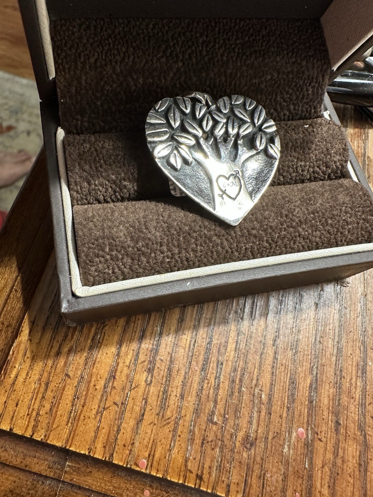 Retired James Avery Lasting Love Tree Heart Pendant in Sterling Silver
