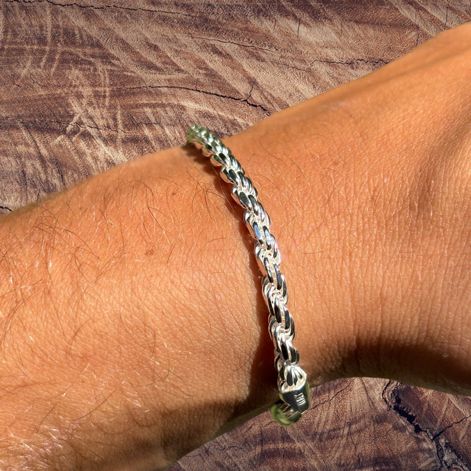 4mm Diamond Cut Rope Bracelet – Solid 925 Sterling Silver Or 14k Gold Vermeil