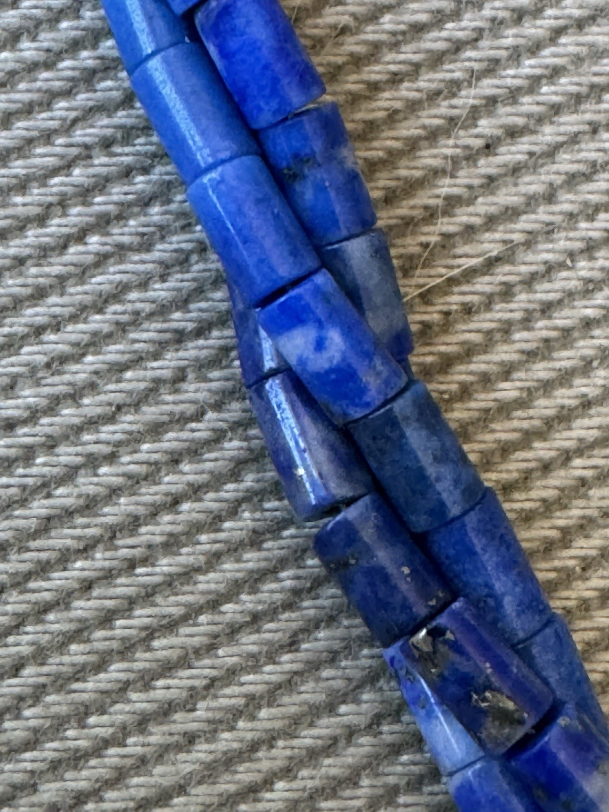 Vintage Lapis Lazuli Bead and Sterling Silver Adjustable Clasp 19.5” Necklace