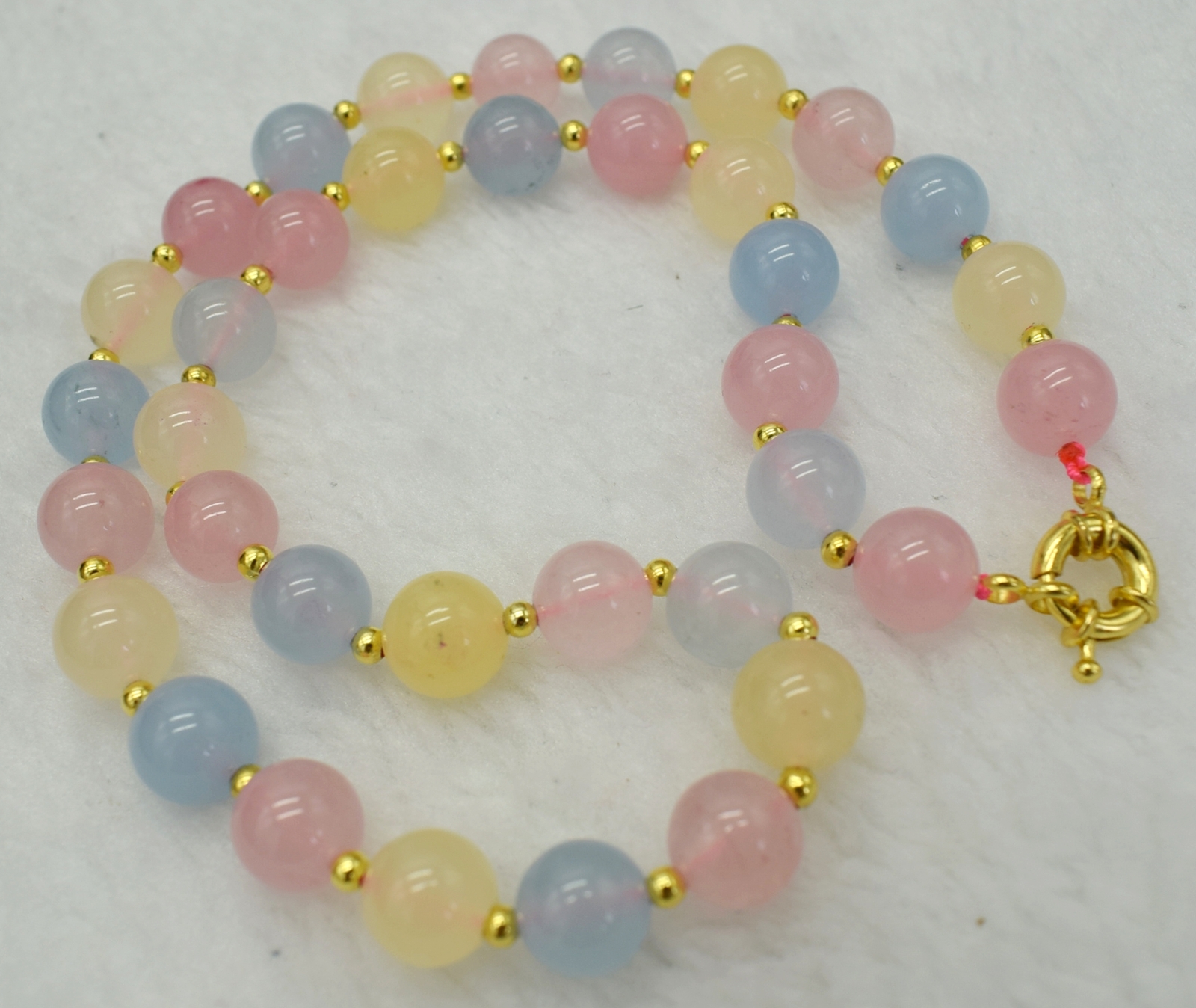 Natural 6/8/10mm Multicolor Morganite Round Gemstone Beaded Necklace 16-32in