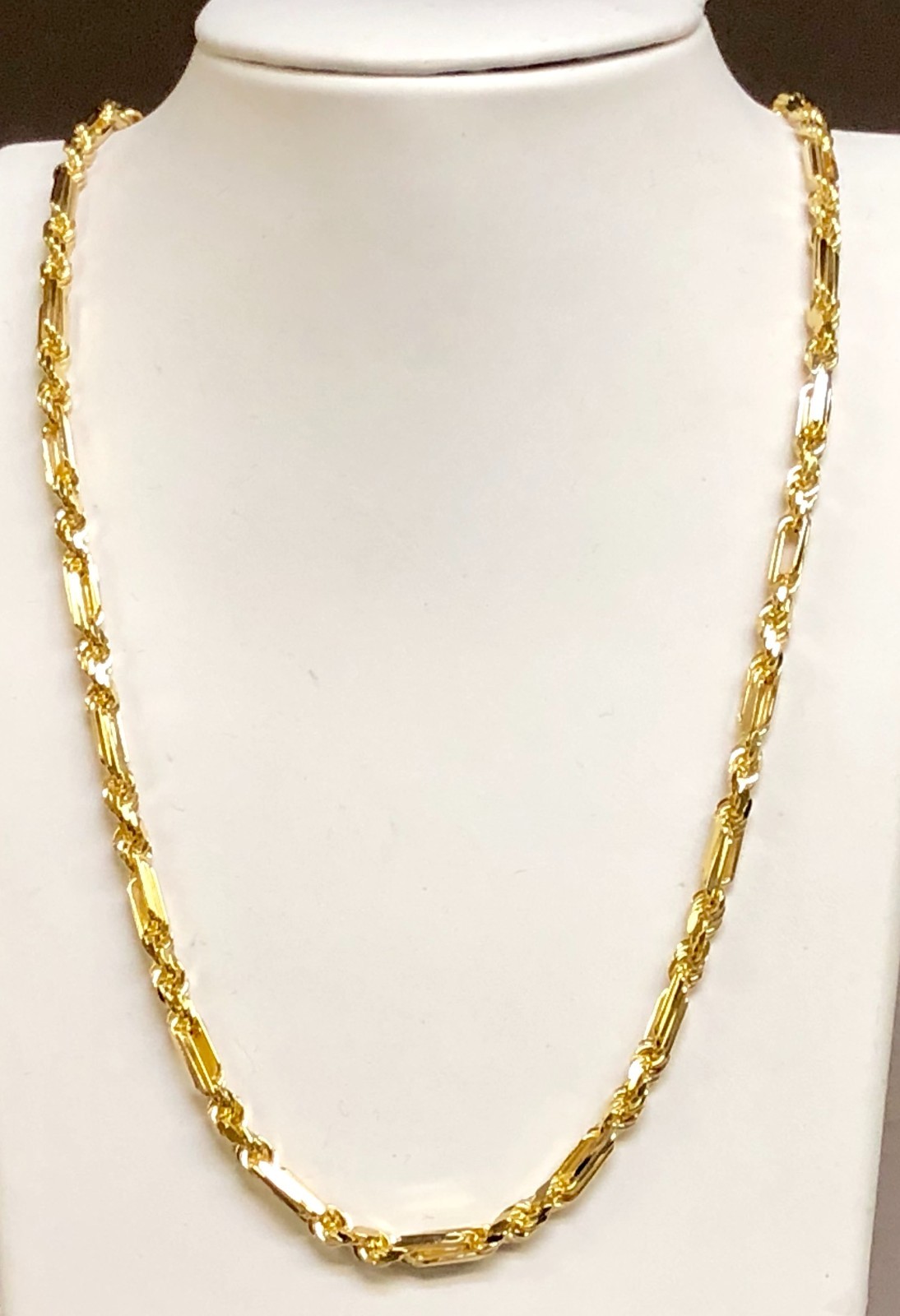 14k Yellow Gold 26″ 3MM Solid Milano FIGAROPE Link Chain/Necklace 21 Grams