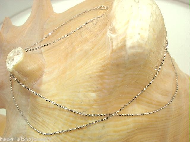 1MM ITALIAN SOLID 925 STERLING SILVER DIAMOND CUT DC BEAD CHAIN NECKLACE 18″