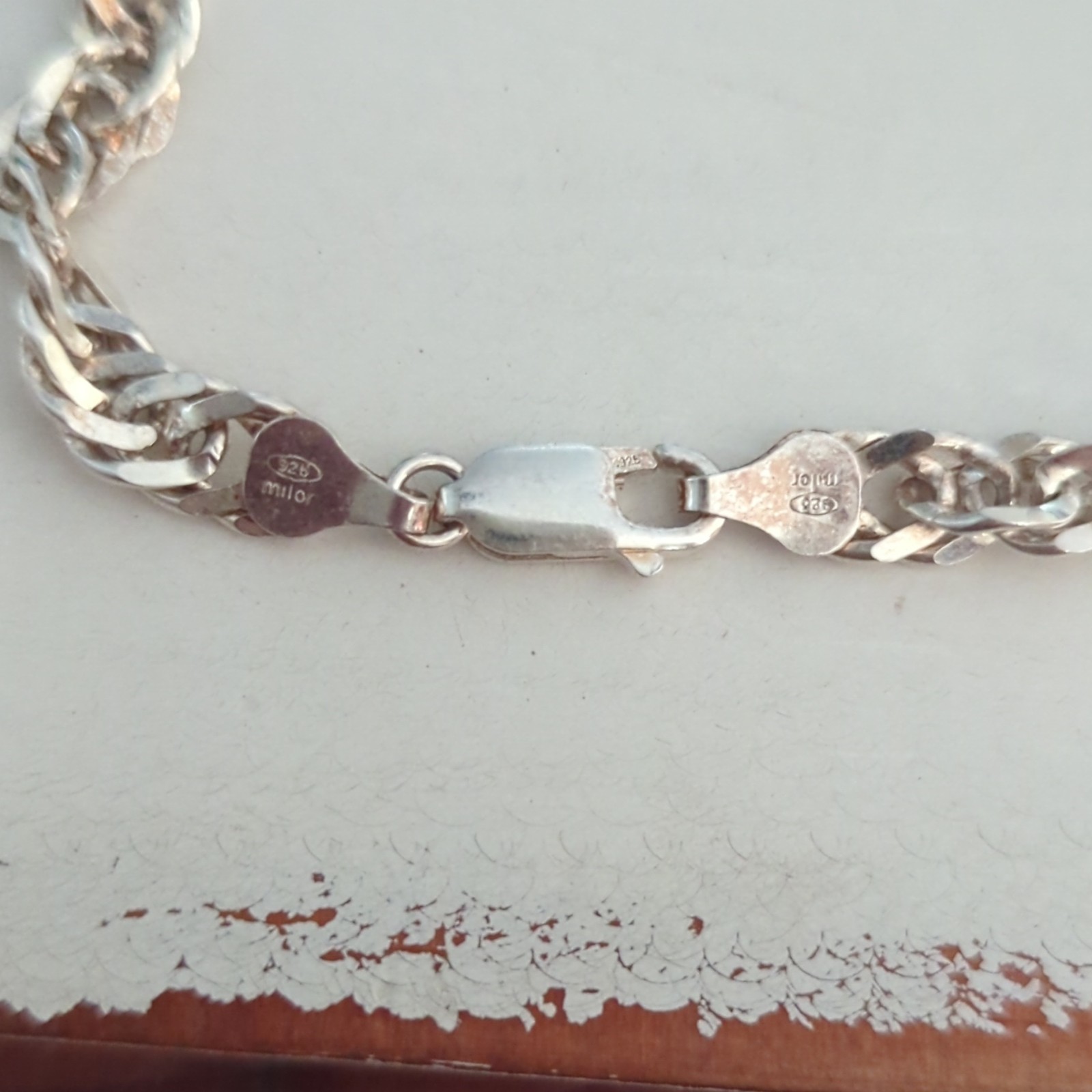 925 Milor Silver Twisted Interlocking Singapore Chain Necklace 32 In 44 Gram