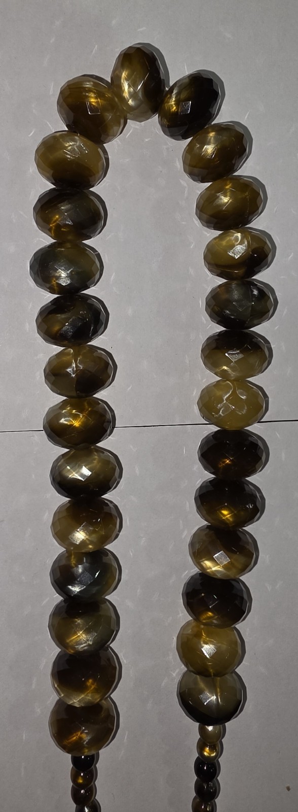 Tiger’s Eye Gemstone Round Beaded Necklace 30 inches FREE SHIPPING