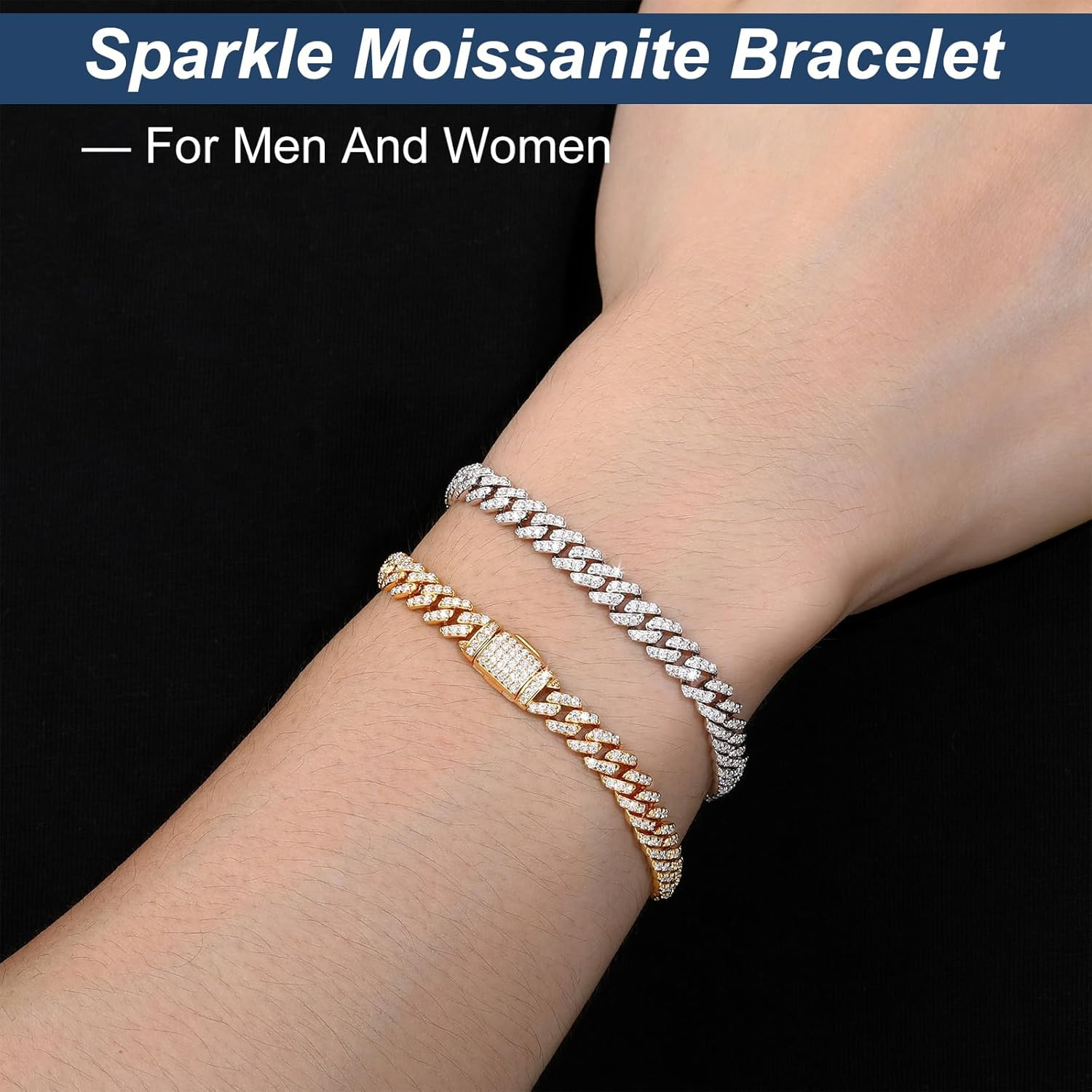 Moissanite Cuban Link Chain in 925 Sterling Silver – Iced Out Necklace