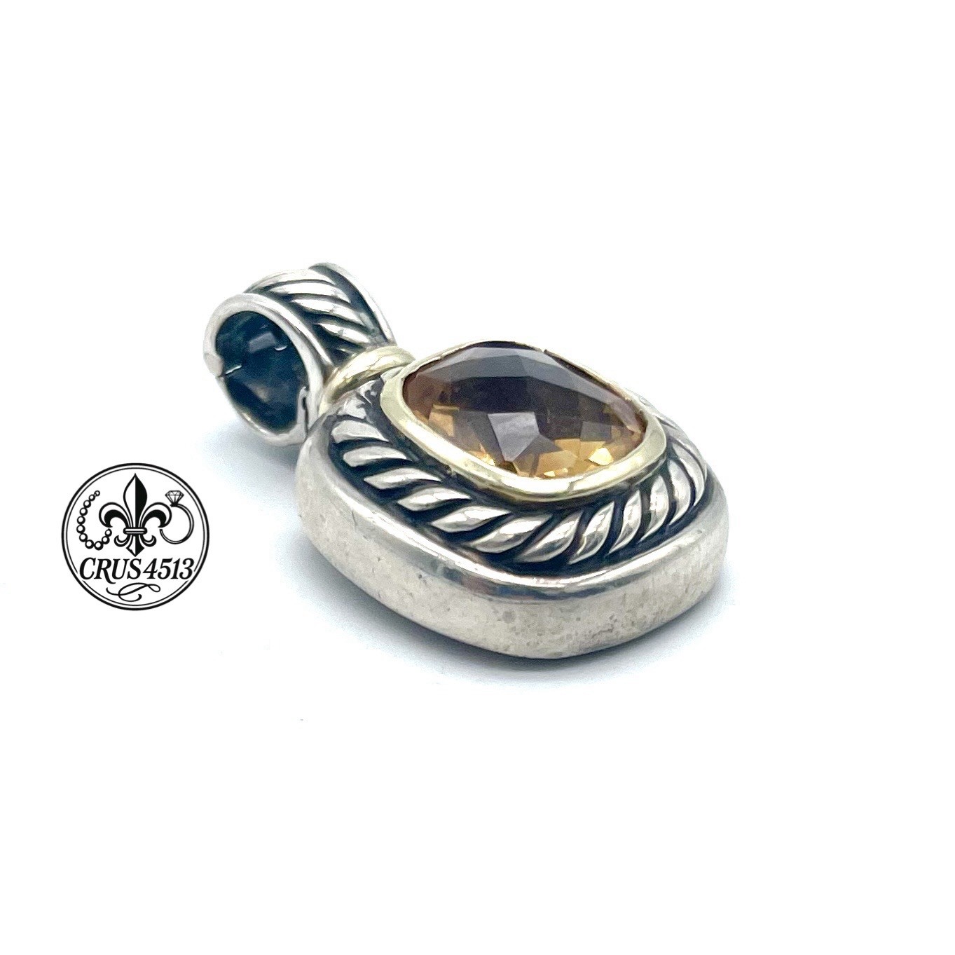 DAVID YURMAN Sterling Silver/14K Yellow Gold Citrine Albion Cable Pendant