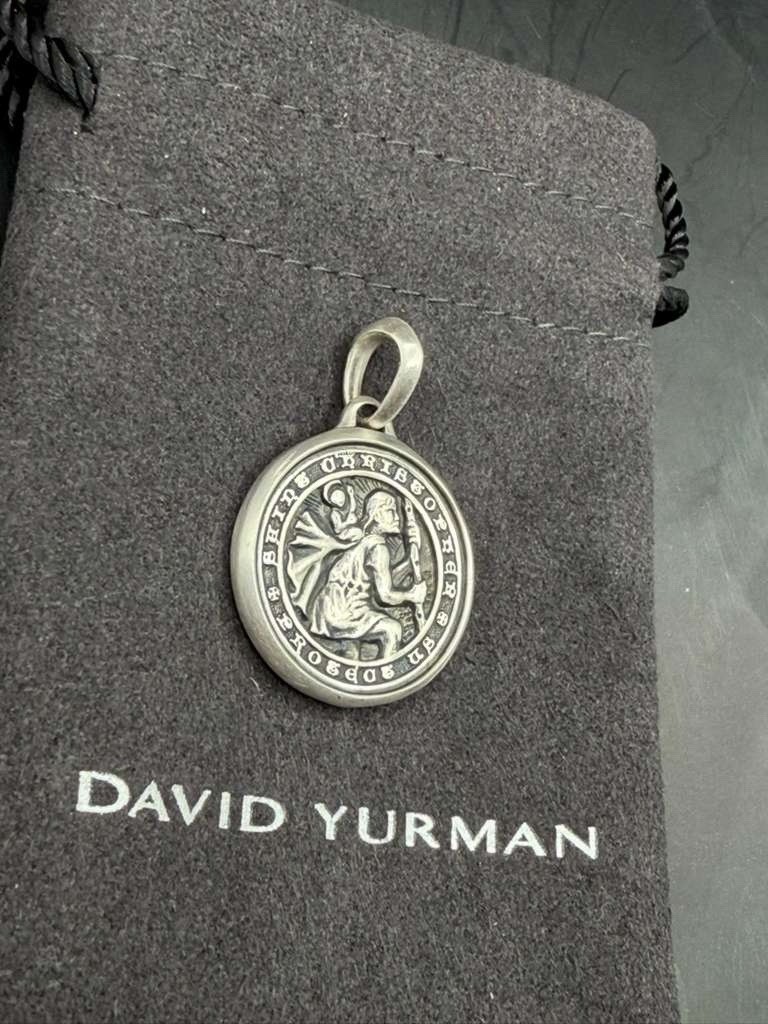 David Yurman Sterling Silver Saint Christopher Amulet Pendant