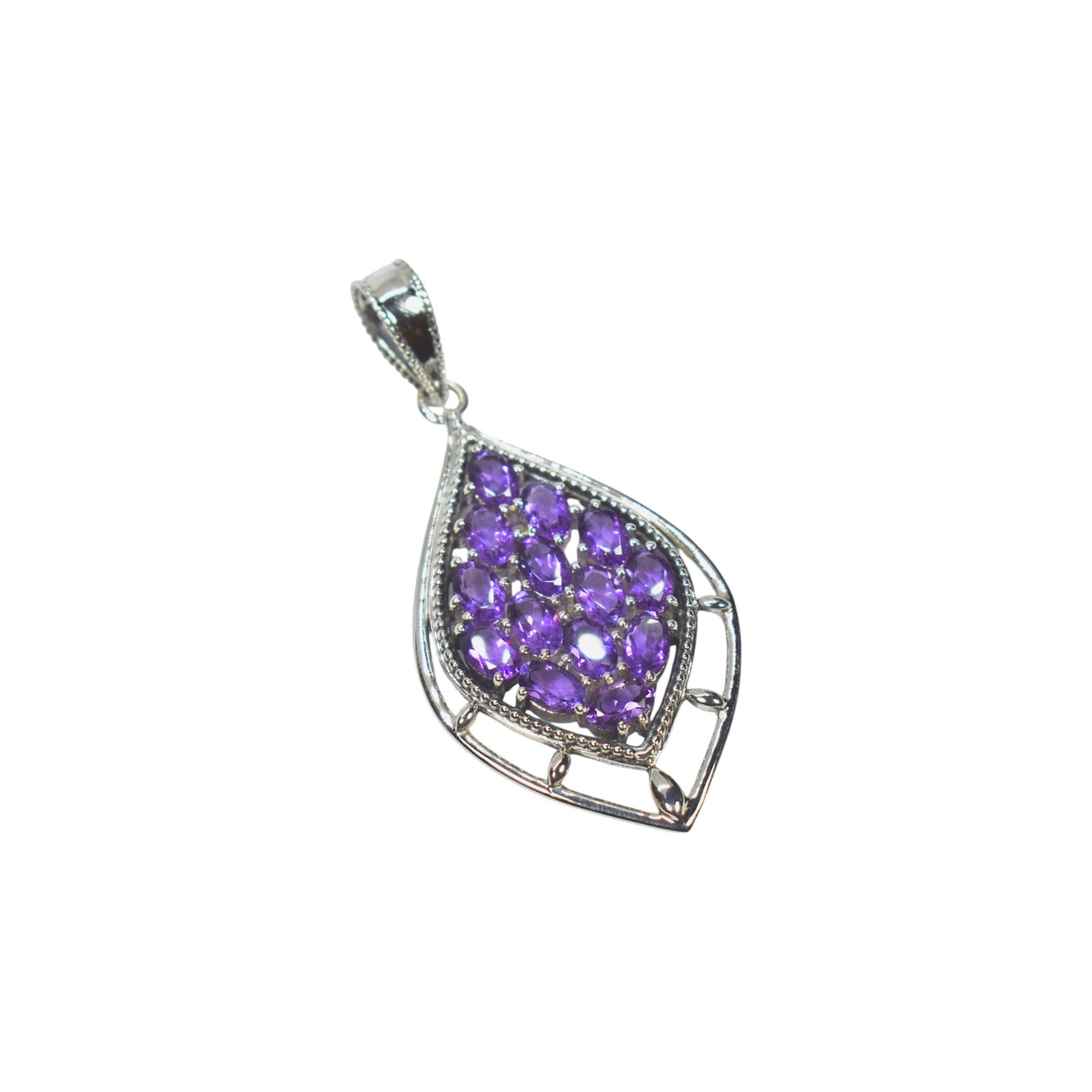 Natural Amethyst Statement Pendant 925 Silver Women Pendant Gift For Girlfriend