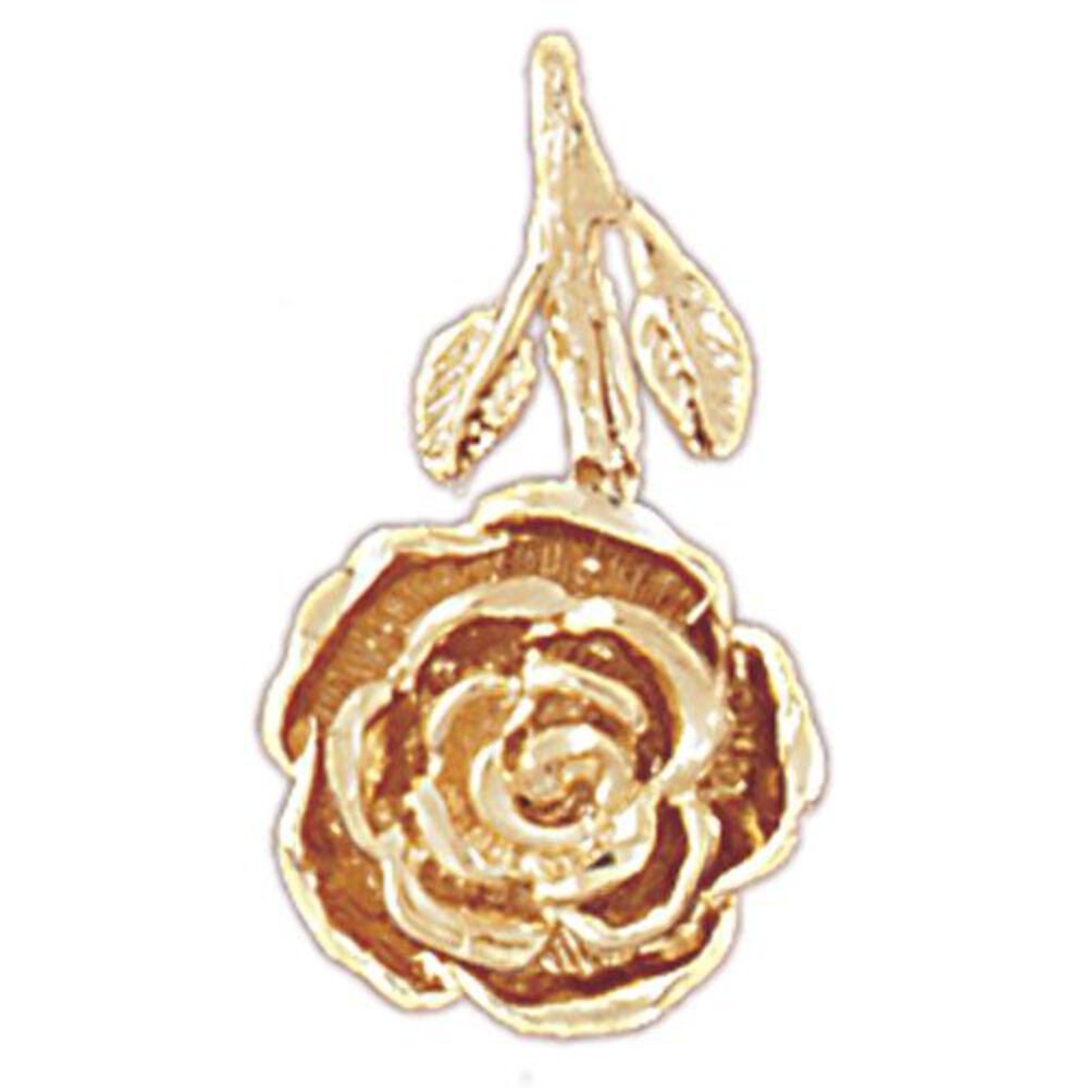 Flower Rose Charm Pendant 14k Gold (2 Grams)