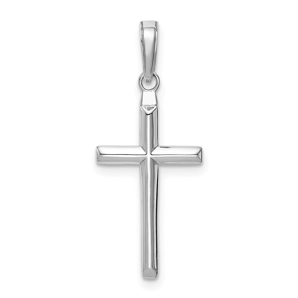 14k White Gold Reversible Latin Cross Pendant for Women 1.08g