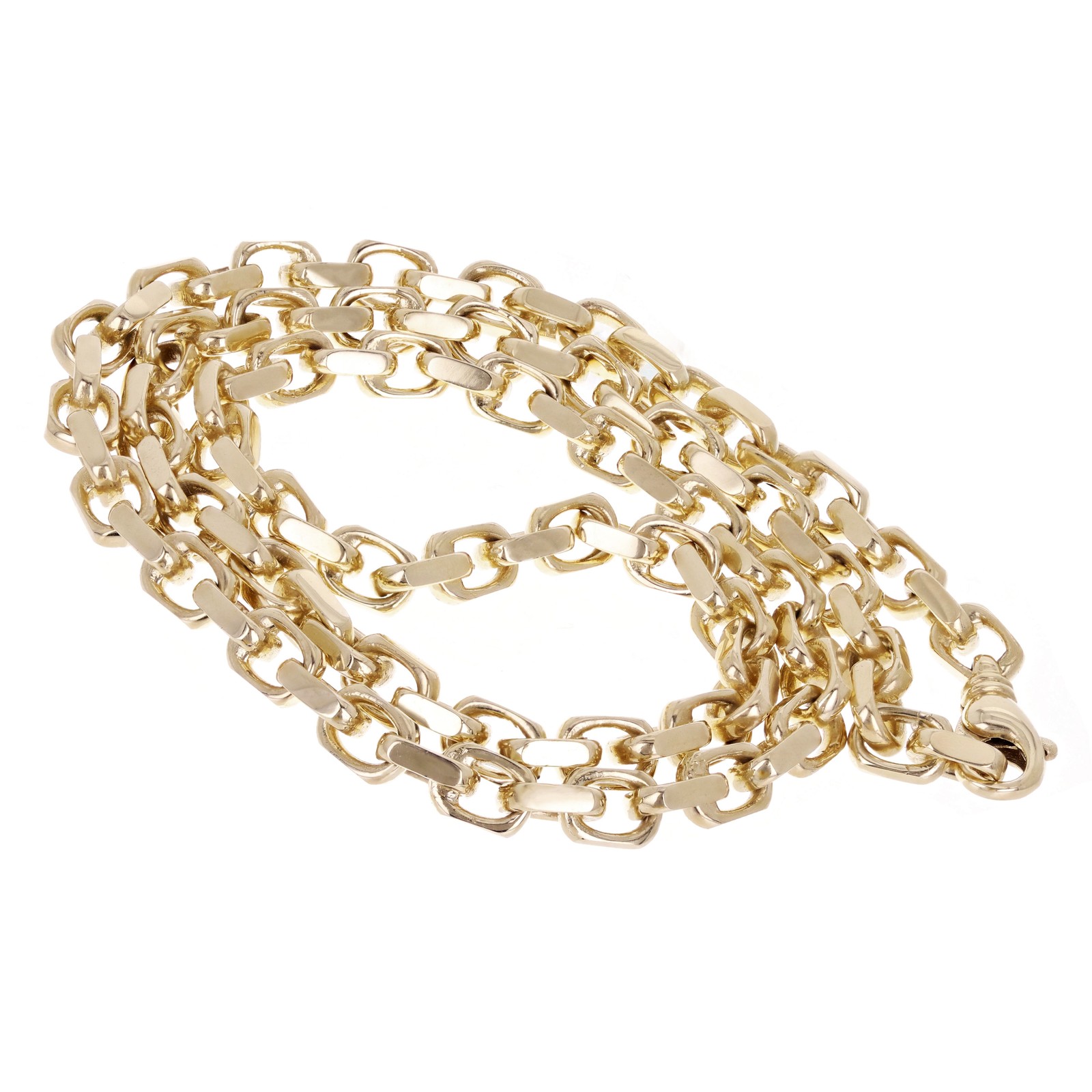14k Yellow Gold Handmade Fashion Link Chain Necklace 20″ – 30″ 7mm