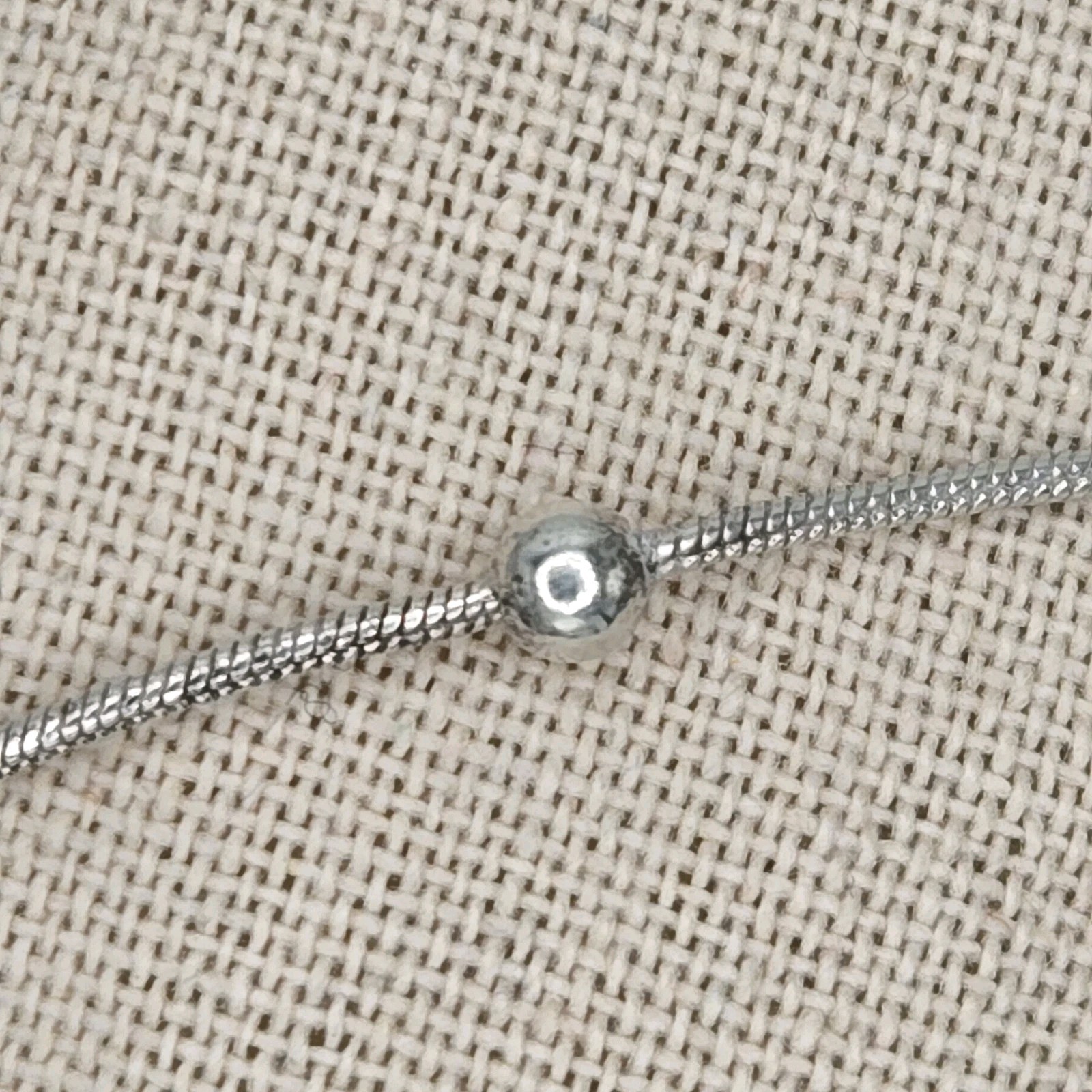 925 Sterling Silver 16” Beaded 7 Station Serpentine Necklace