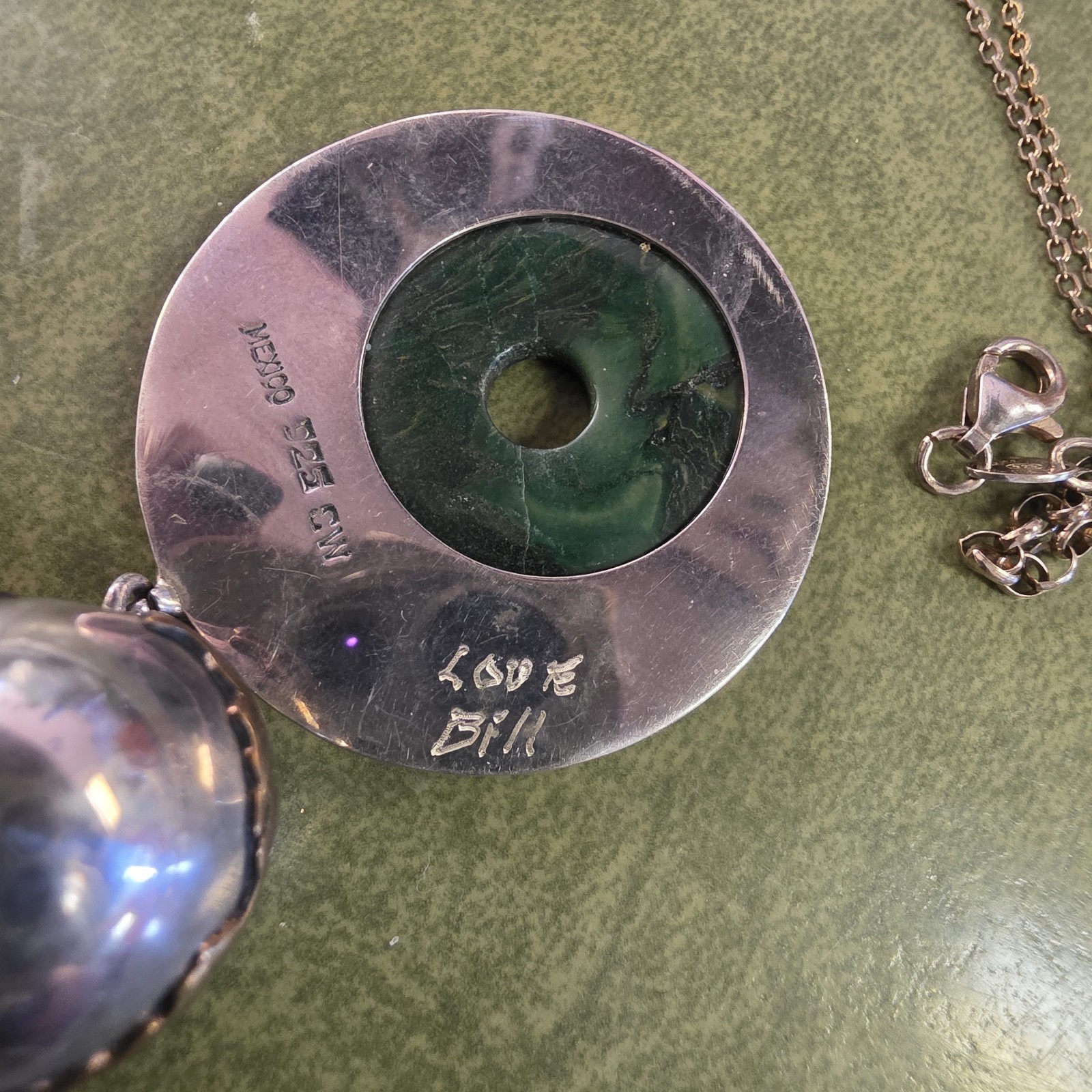 925 Nephrite Jade Sterling/brass Globe 75$