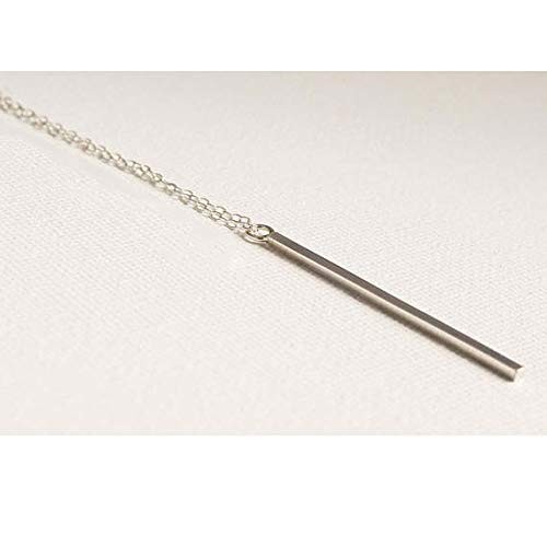 Simple Long Necklace Y Layer Vertical Bar Pendant Necklaces Lariat Chain for Wom