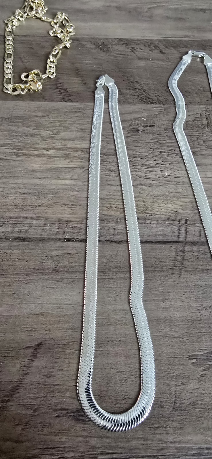 Stamped 925 Herringbone Chain Necklace w/ Lobster Clasp 20in 7mm