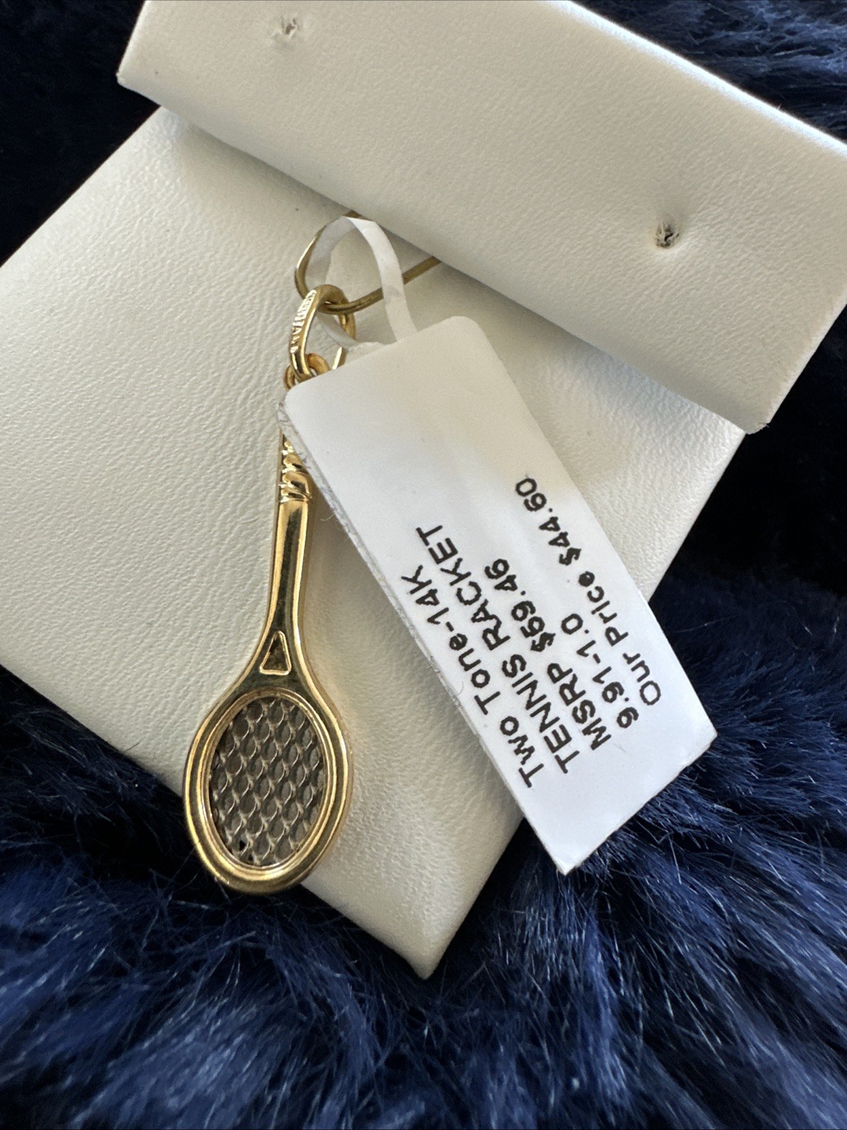 Two Tone 14k Tennis Racket Pendant 9.91-1.0 Weight Is 1.0 Grams