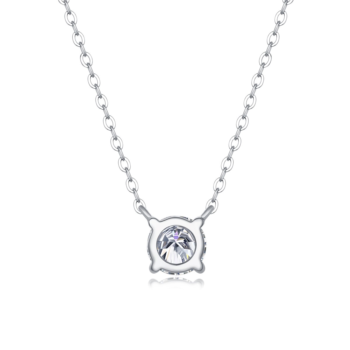 S925 Sterling Silver Moissanite Heart Pendant – Platinum Plated Necklace, 1ct/2c