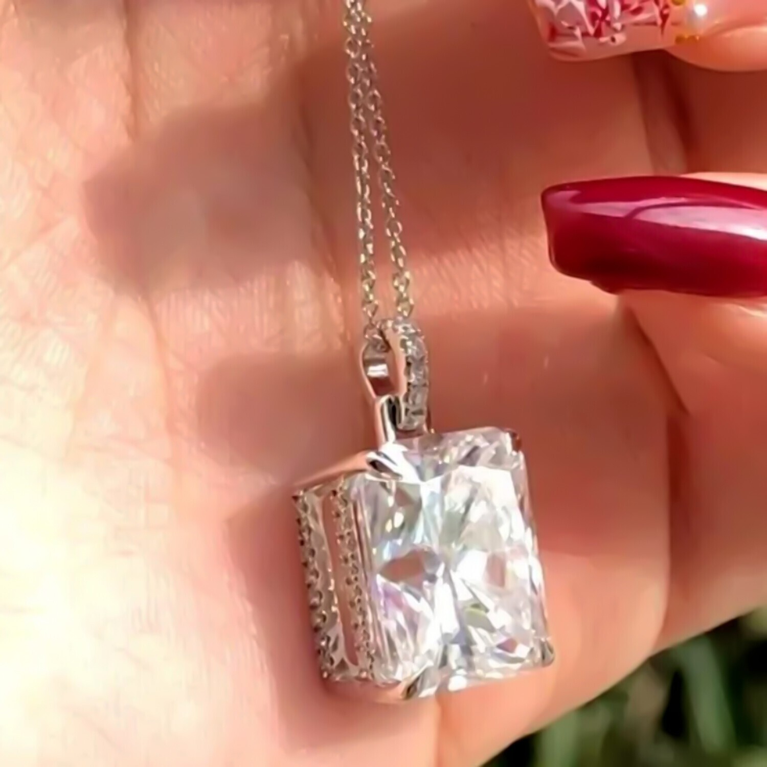 4.15 Ct Certified Diamond Pendant in 925 Silver for Thanksgiving Gift