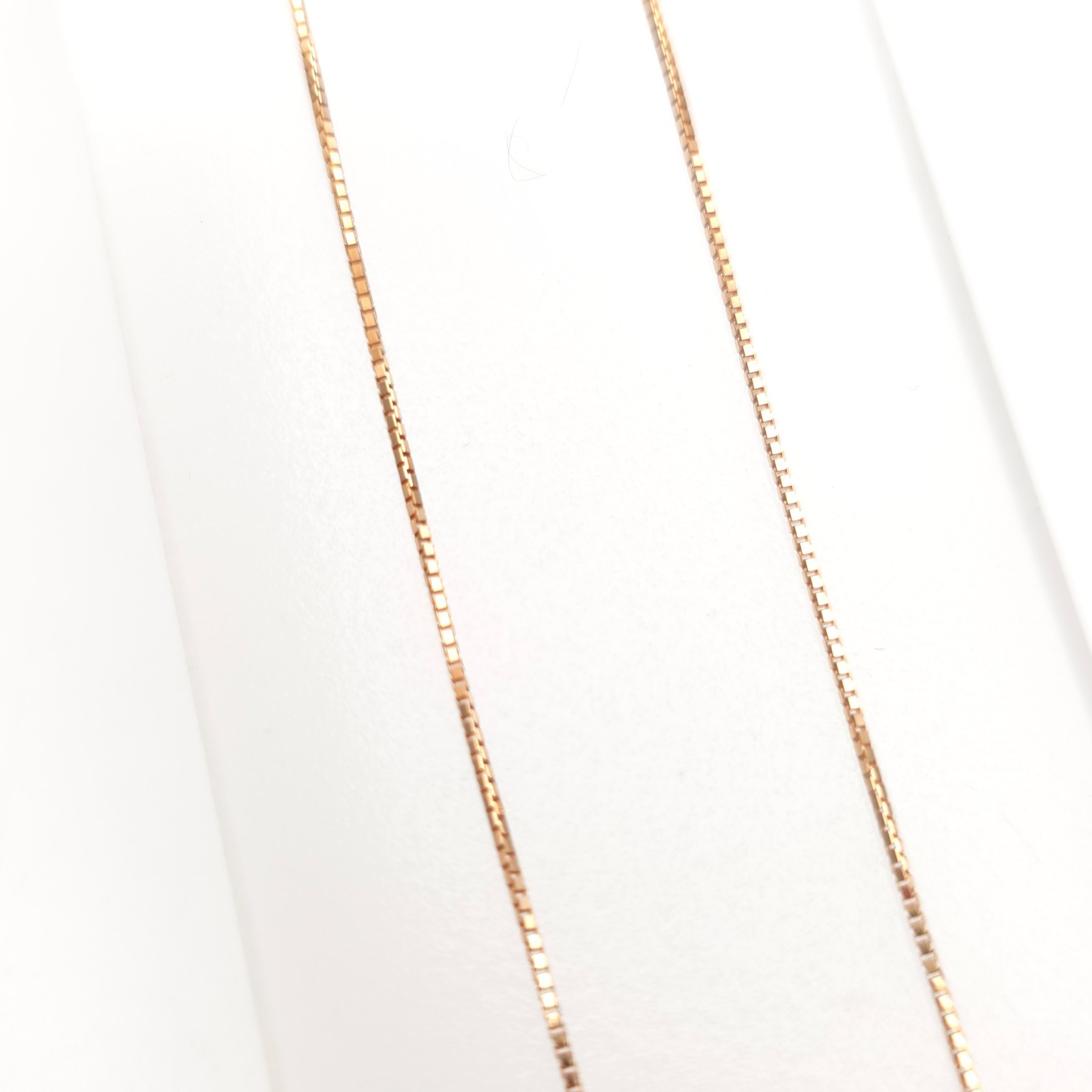 18ct Rose Gold Venetian Box Chain Necklace 16 Inch / 40cm