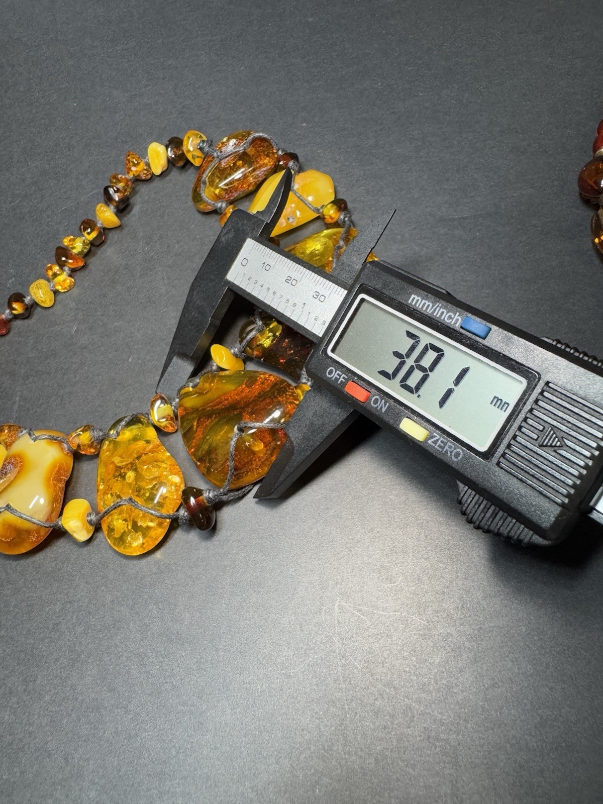 OOAK Natural Baltic Amber Statement Necklace Handmade Freeform Slab Macrame