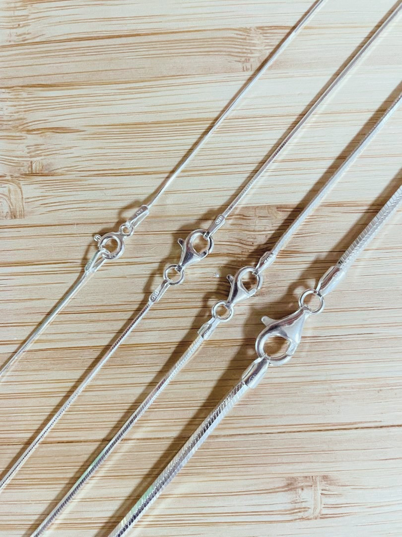 DIAMOND CUT SNAKE NECKLACE CHAIN 925 STERLING SLIVER “ITALY” 14 to 30 INCH