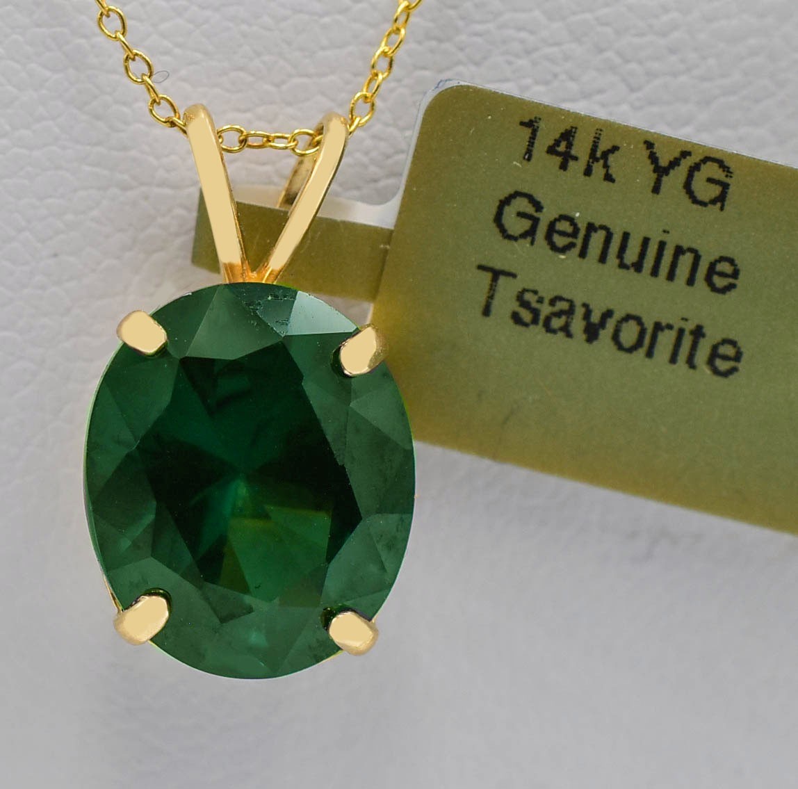 GENUINE 5.47 Carats TSAVORITE PENDANT 14k SOLID YELLOW GOLD – Free Appraisal