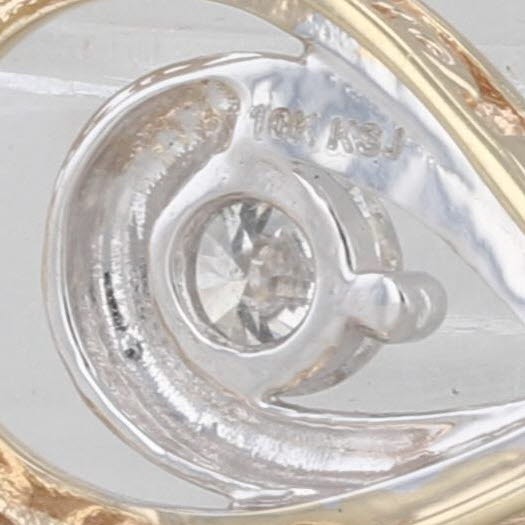 0.20ct Diamond Solitiare Teardrop Pendant 10k Yellow White Gold Drop