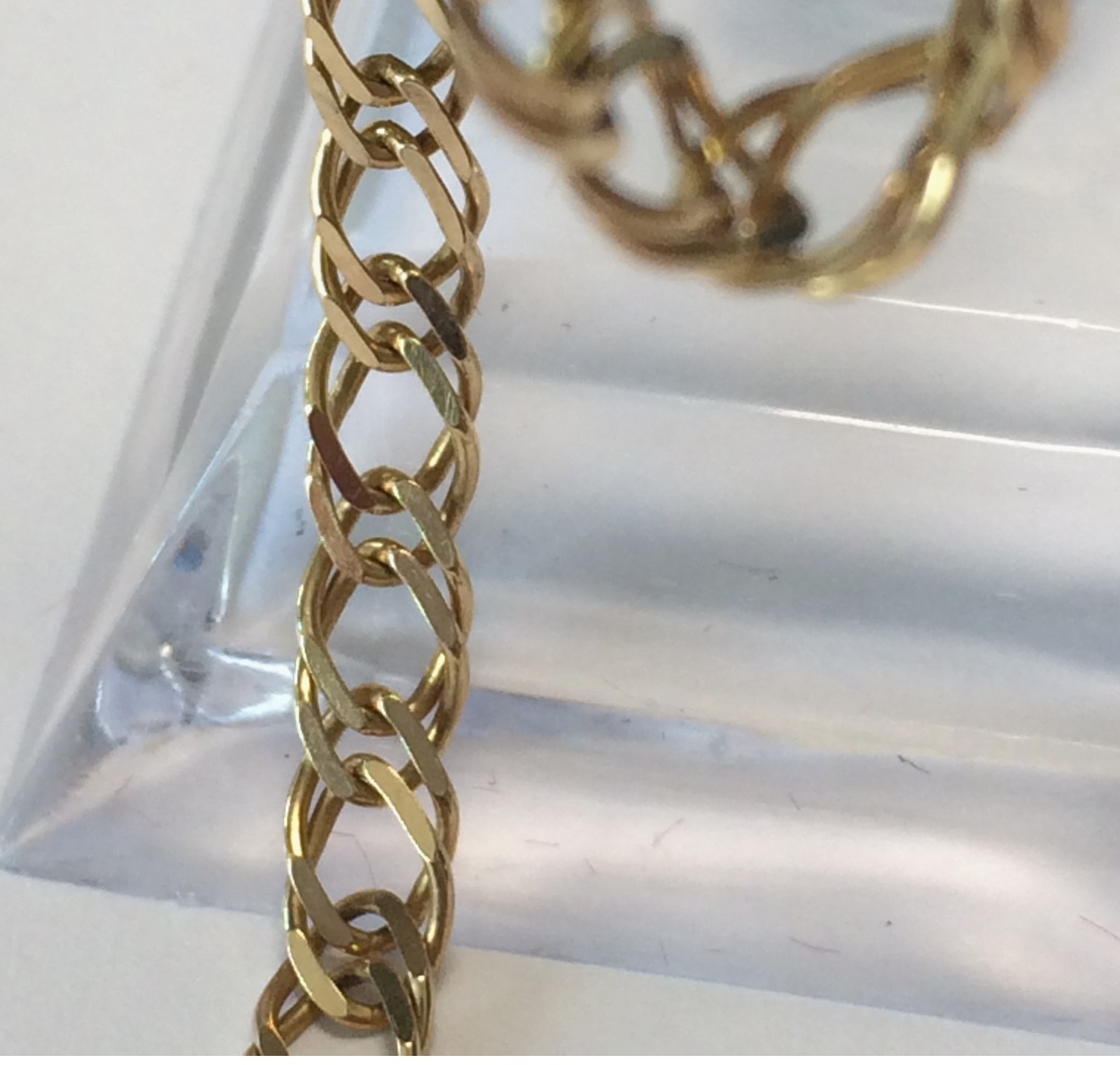9ct Solid Gold Double Curb Chain 20″ & 7″ Bracelet. Italy. Width 5mm/Wgt 10.17gm