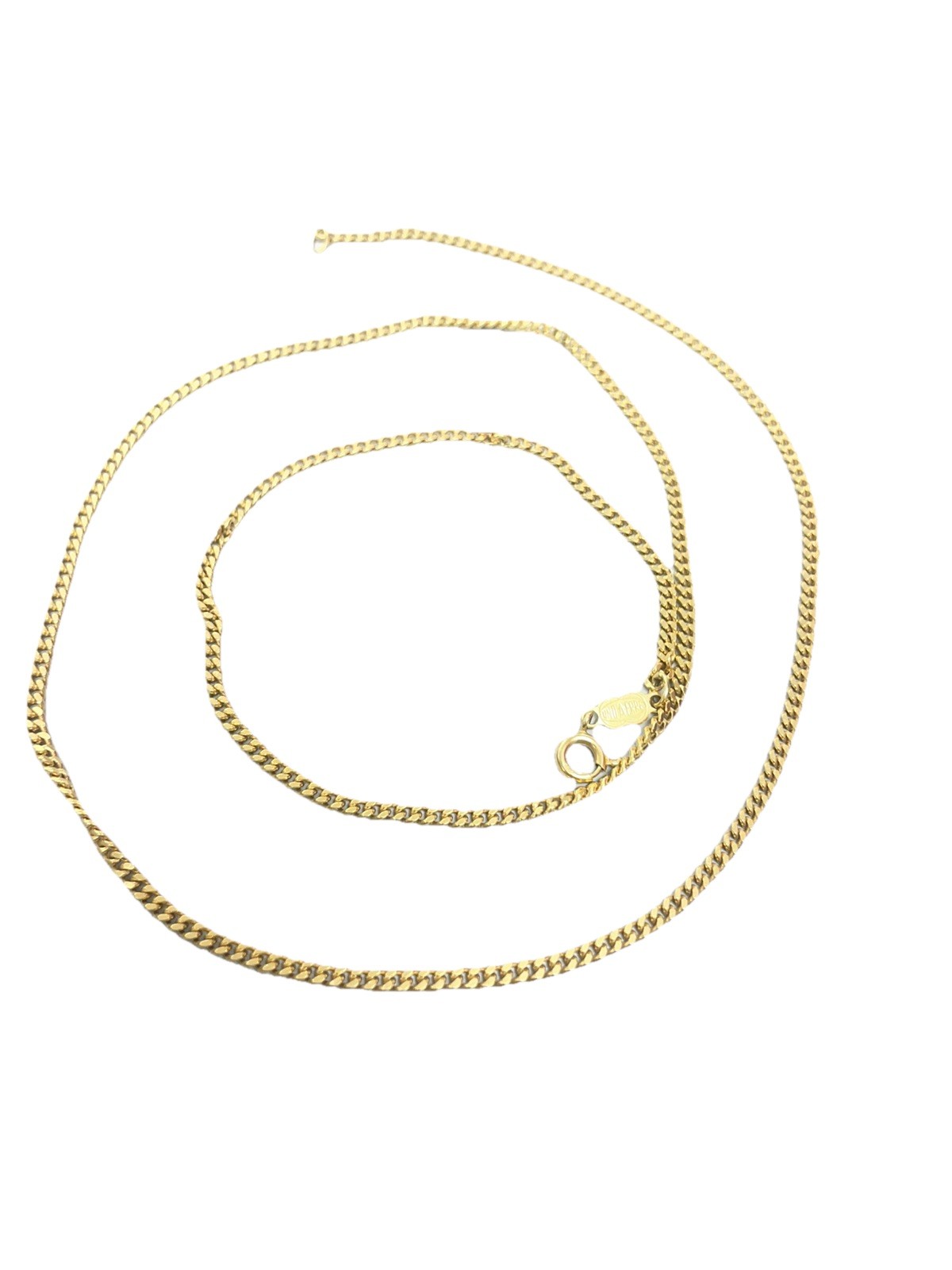 UnoAErre Solid 18K Yellow Gold 23.5″ Long 1.4mm Polished Box Link Chain Necklace