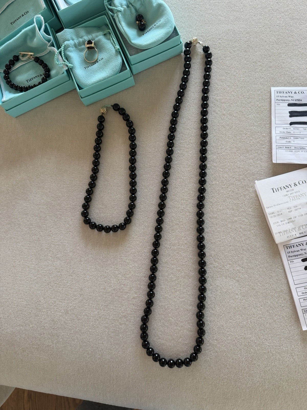 Tiffany Black Onyx Bead And Sterling Silver Paloma Picasso Set 2015