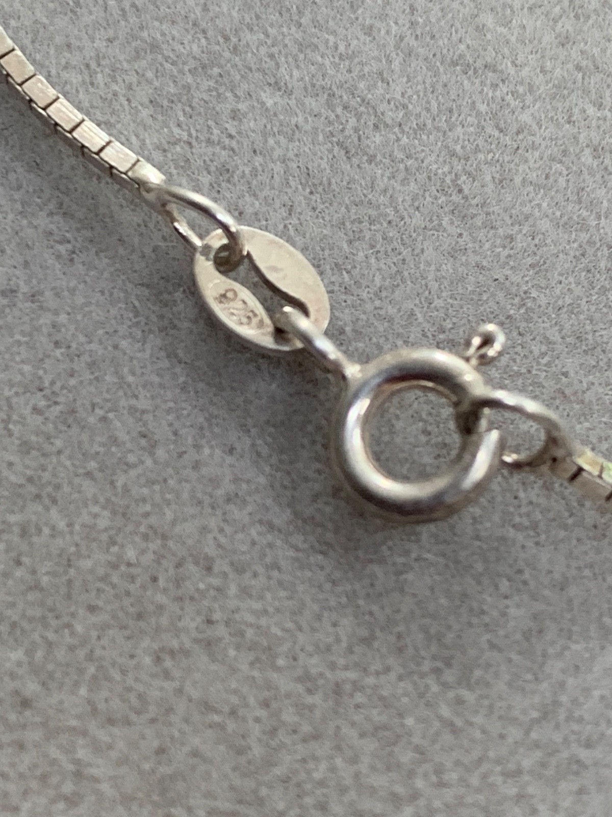 Sterling Silver 925 Fine Box Chain Necklace 40cm Long – 3.40g