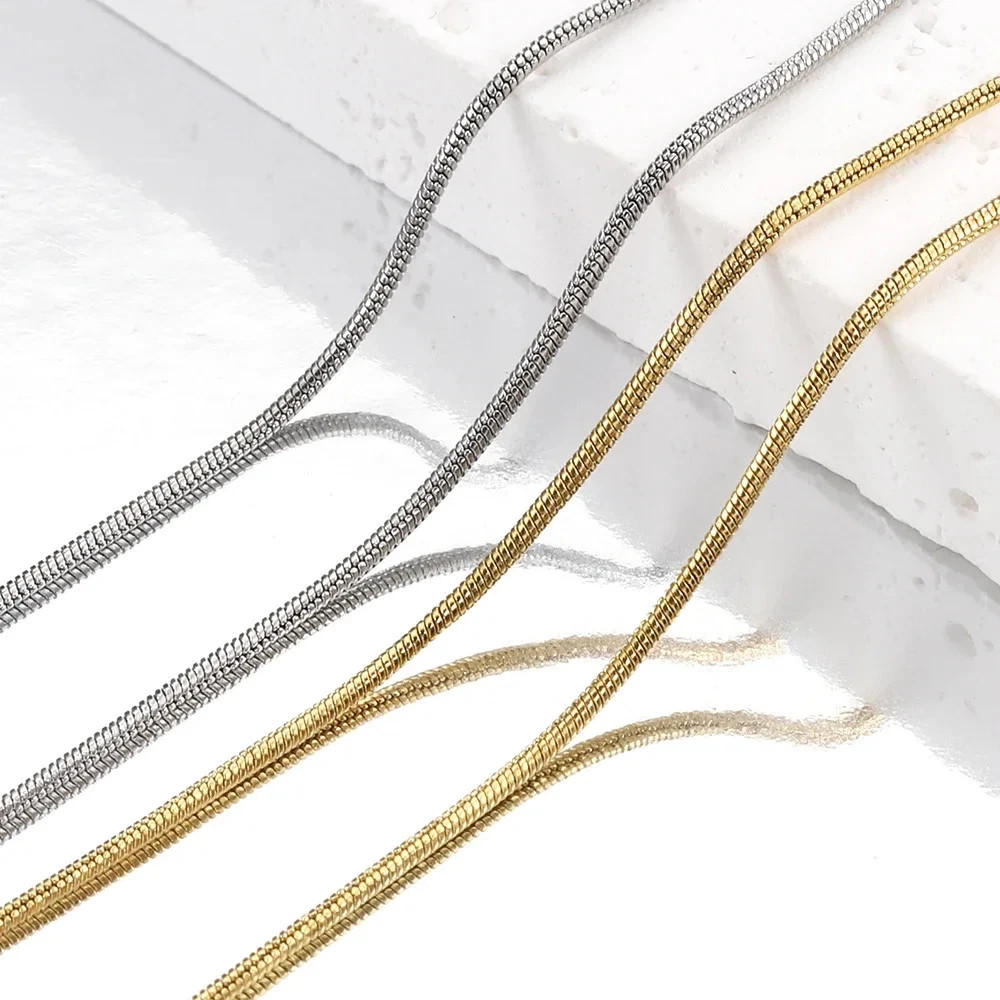 925 Sterling Silver Snake Chain Necklace Lobster Clasp DIY 40-75CM Women Men