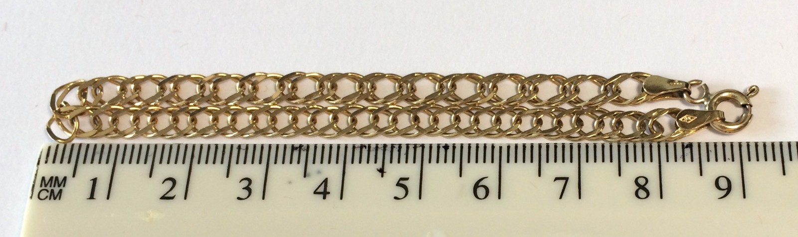 9ct Solid Gold Double Curb Chain 20″ & 7″ Bracelet. Italy. Width 5mm/Wgt 10.17gm