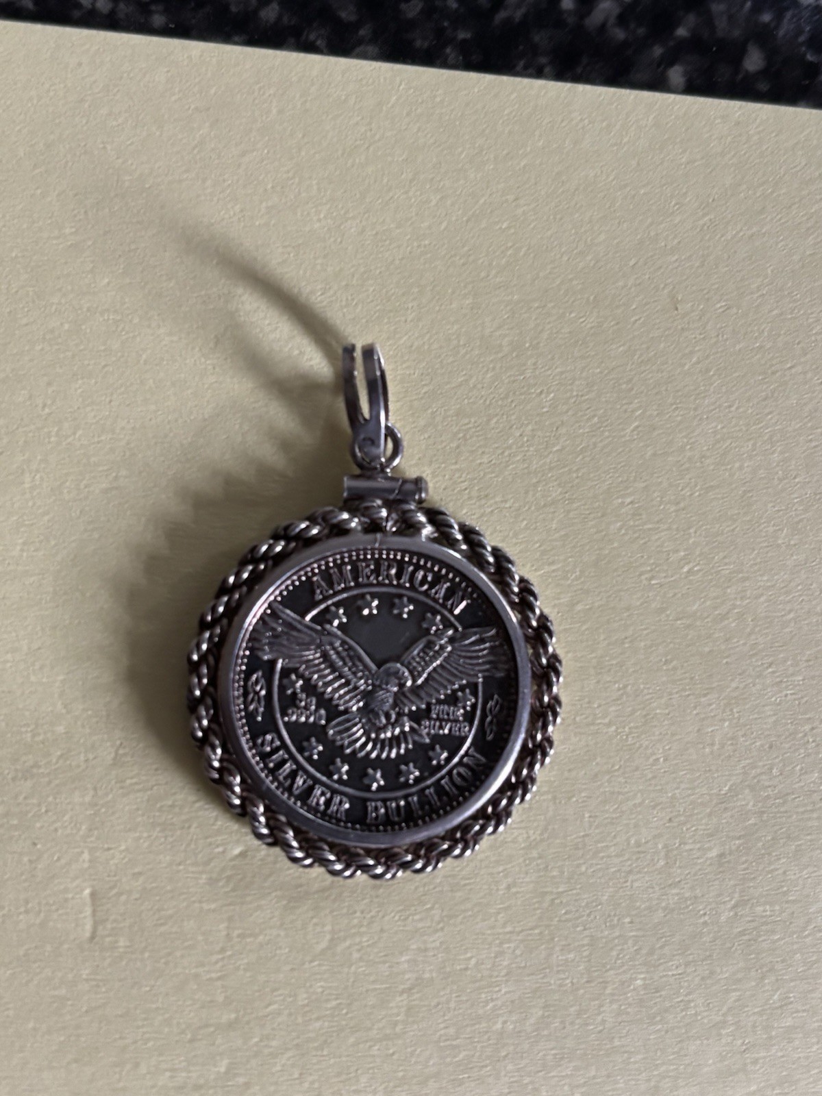American Silver Bullion Coin Pendant 7.50 Grams Eagle/Scales VG
