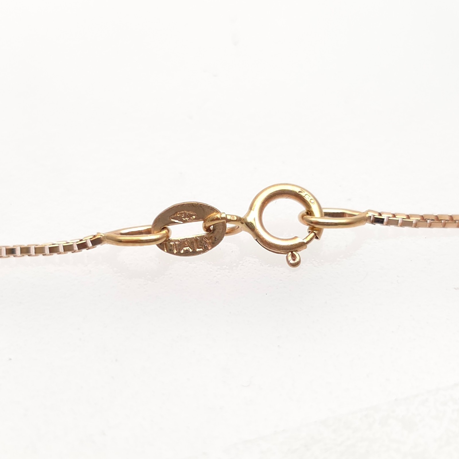 18ct Rose Gold Venetian Box Chain Necklace 16 Inch / 40cm