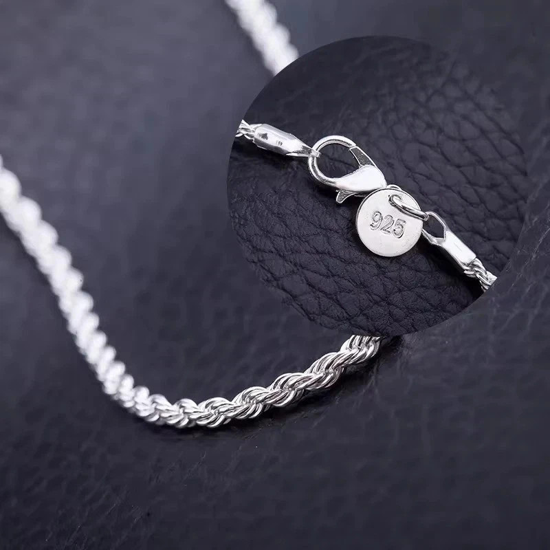 925 Sterling Silver Italian Rope Chain Men’s Necklace 4mm – NEW**