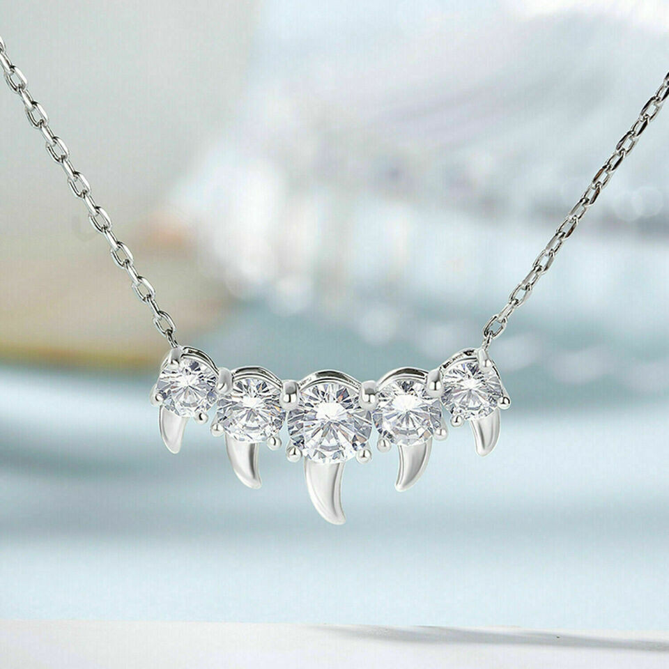 2Ct Round Brilliant Cut Diamond Spike Design Pendant 14k White Gold Finish Chai