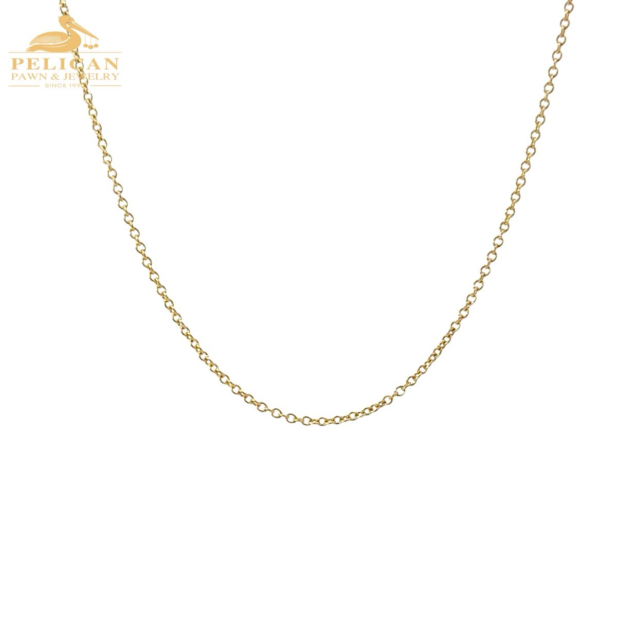 16″ 18K Yellow Gold Cable Link Chain 1MM (PBR121783)