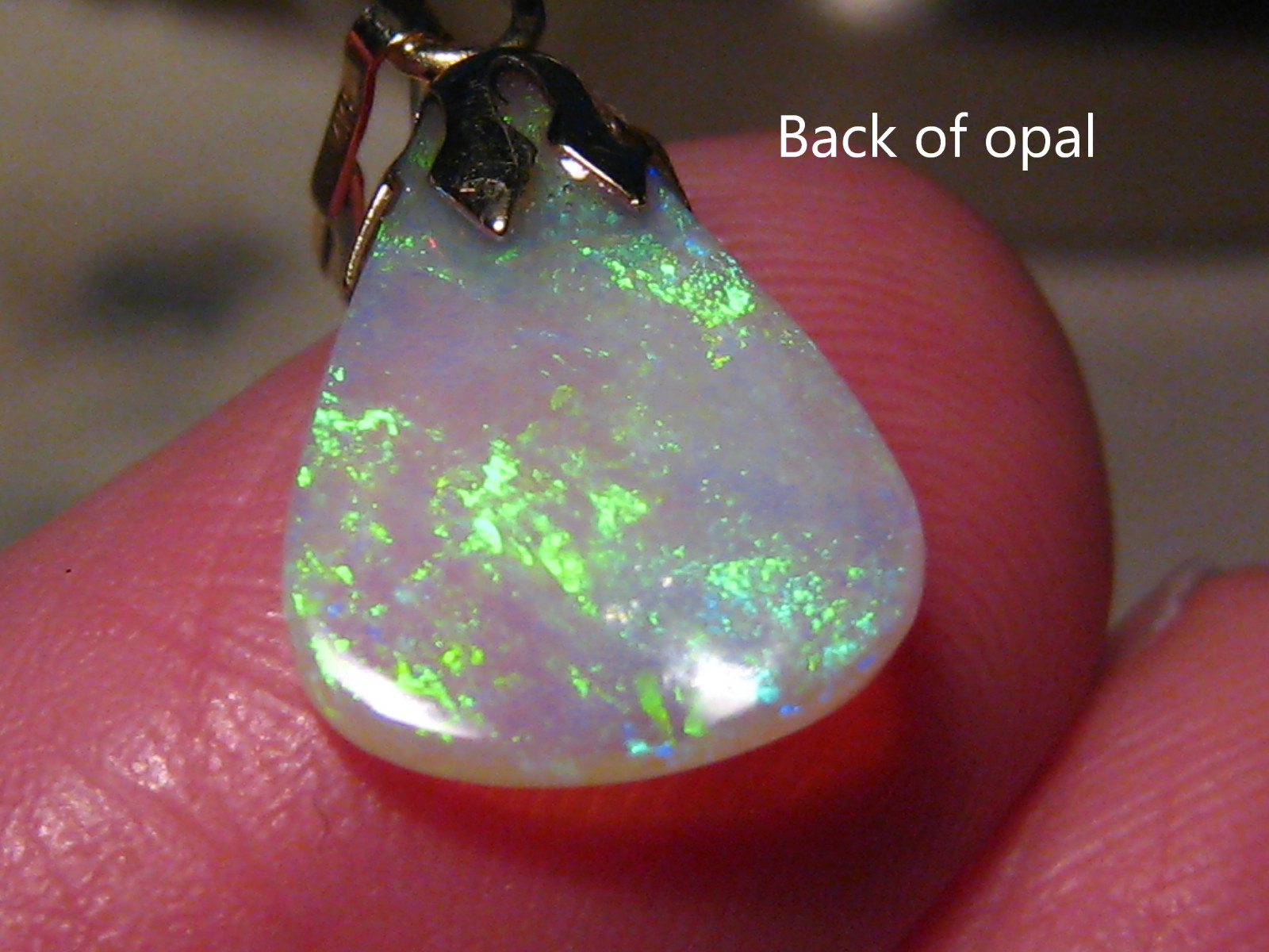 2.5 ct. Neon Green Opal Pendant , Solid 14k Yellow Gold