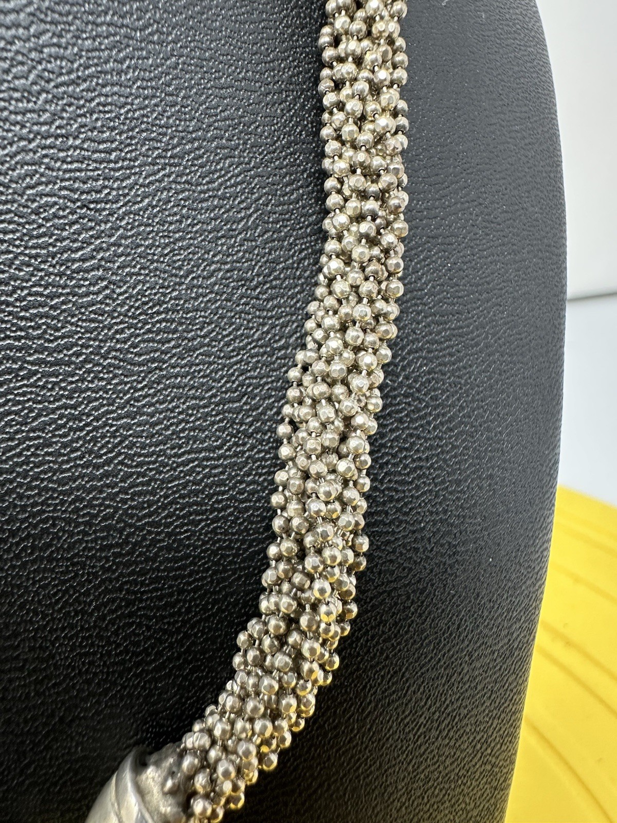 Sterling Silver Beautiful 16 Stranded Braided Choker Necklace 51g 17 Inch Modern