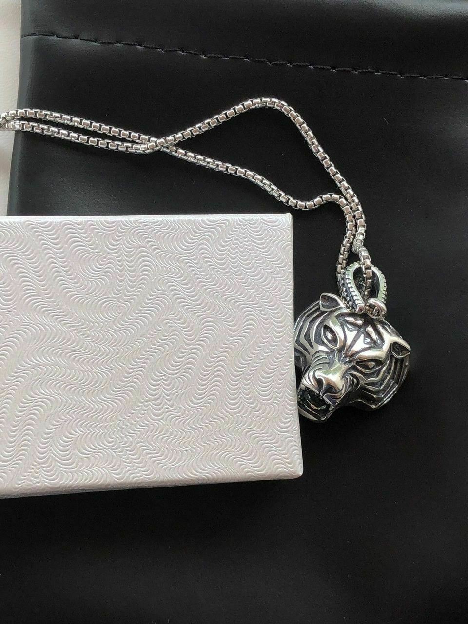 Solid 925 Sterling Silver 3D Tiger Cheetah Women’s Men’s Pendant