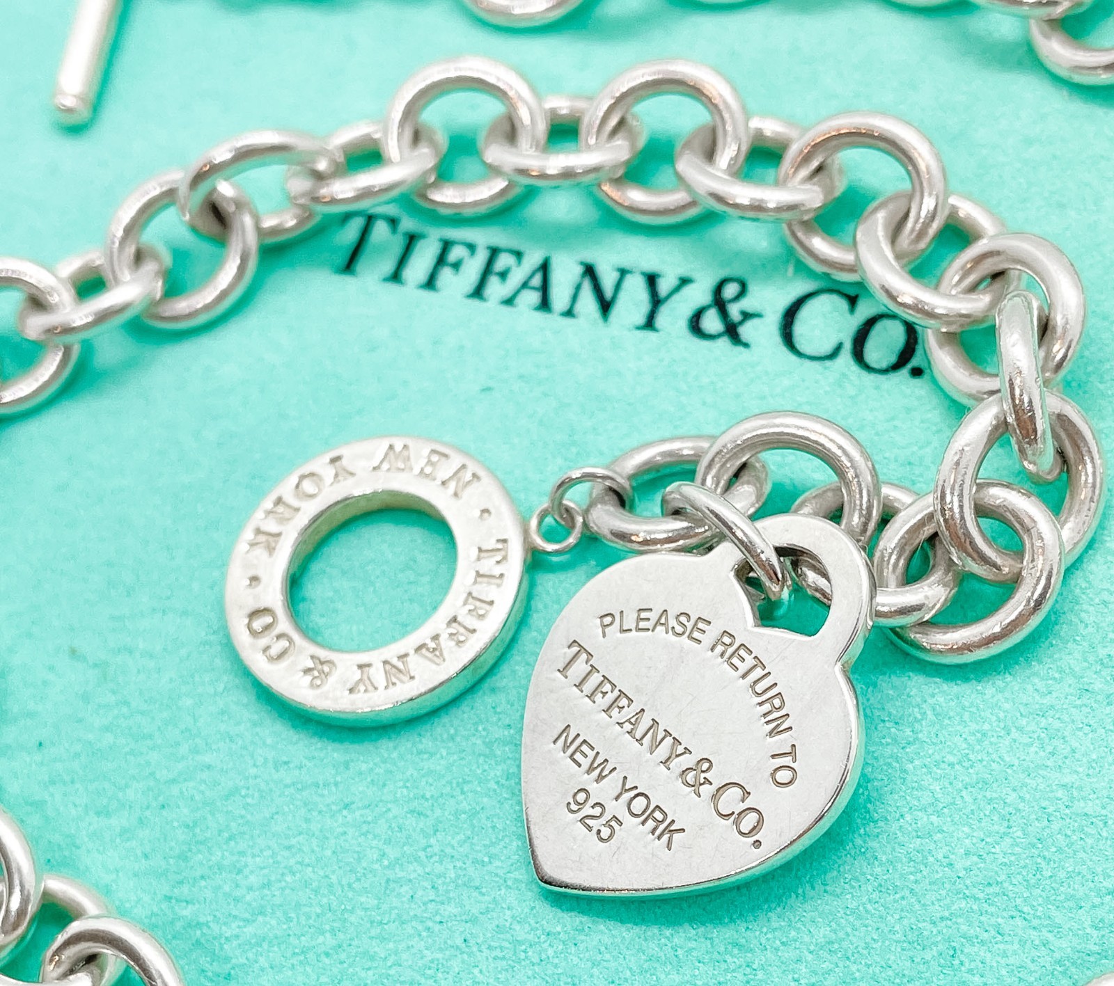 Tiffany & Co Return to Tiffany Heart Pendant Toggle Necklace Silver 15.5″