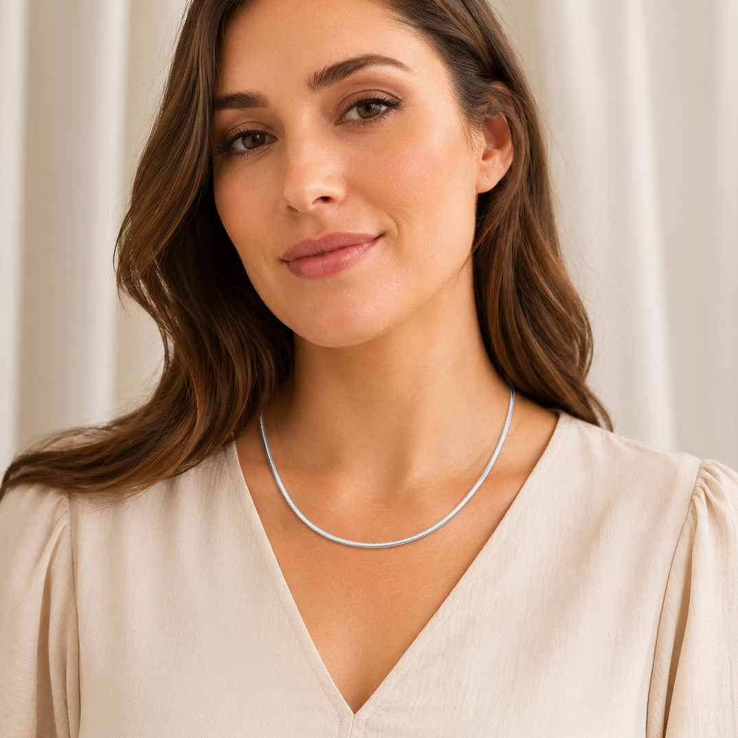925 Sterling Silver Snake Chain Necklace – 2.6mm