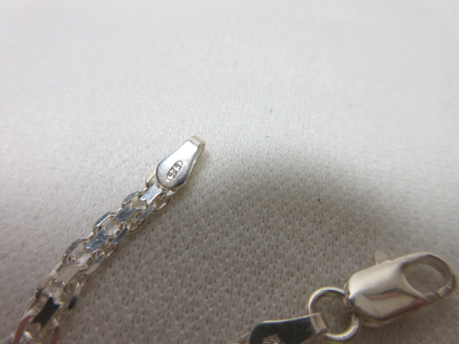 STERLING SILVER NECKLACE LINK CHAIN 925 ITALY 18.25 INCH ITEM #7