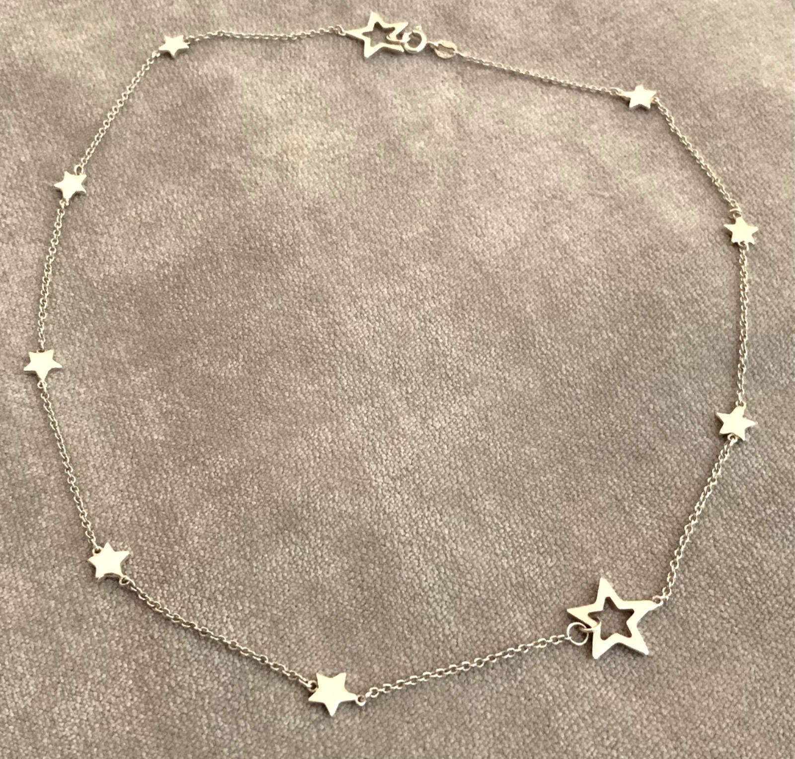 STERLING SILVER STAR NECKLACE multi stars small rolo chain -great for layering!