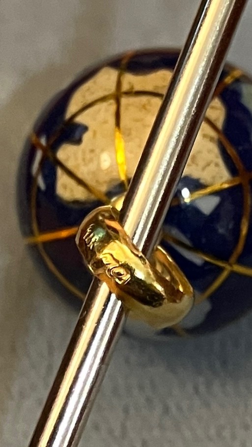 Vintage Michael Anthony 14k Gold Globe & Lapiz Lazuli Inlay Unique World Pendant
